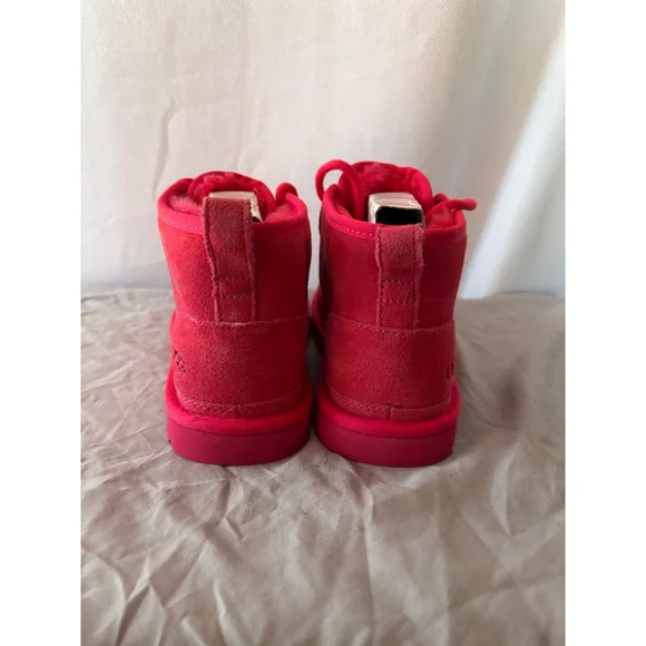 Women's UGG Classic Pink Suede Lace Up Boots US 6 - Picture 2 of 6